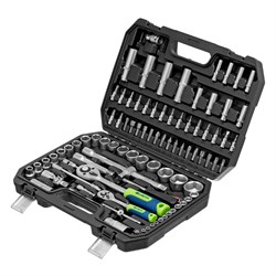 Набор инструмента 94 предмета 1/2", 1/4" пластиковый кейс Сибртех 13388