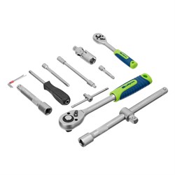Набор инструмента 94 предмета 1/2", 1/4" пластиковый кейс Сибртех 13388