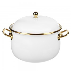 Кастрюля эмалированная BY COLLECTION 20см, 3,8л, индукция, белый 894-509