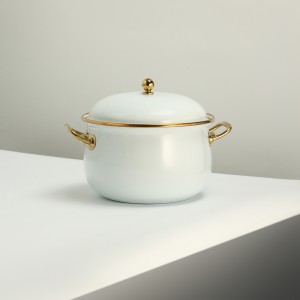 Кастрюля эмалированная BY COLLECTION 20см, 3,8л, индукция, белый 894-509