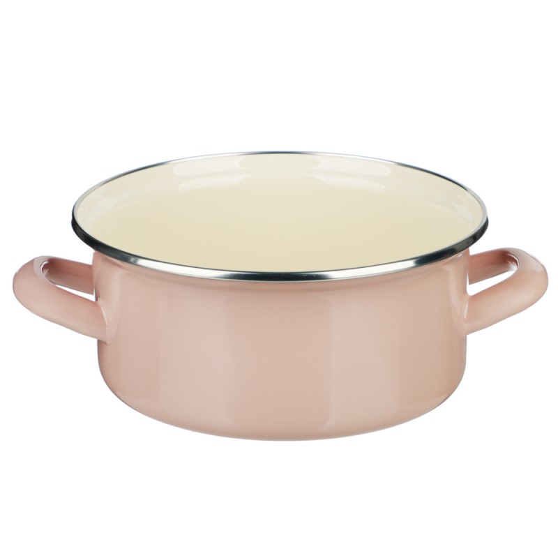 Кастрюля эмалированная BY COLLECTION 18см, 1,9л, индукция, бежевый 894-512