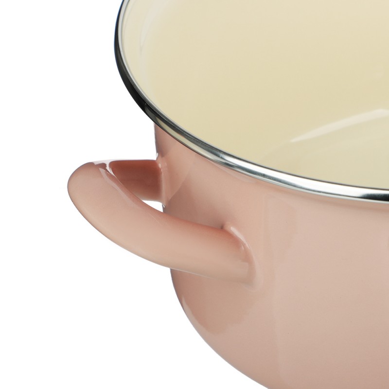 Кастрюля эмалированная BY COLLECTION 18см, 1,9л, индукция, бежевый 894-512