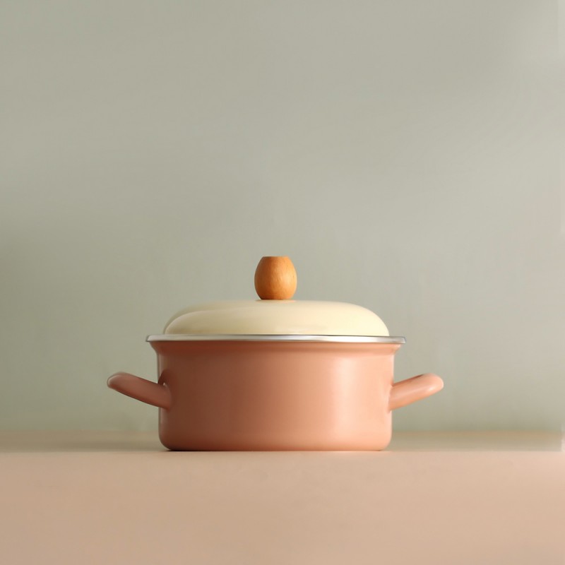 Кастрюля эмалированная BY COLLECTION 18см, 1,9л, индукция, бежевый 894-512