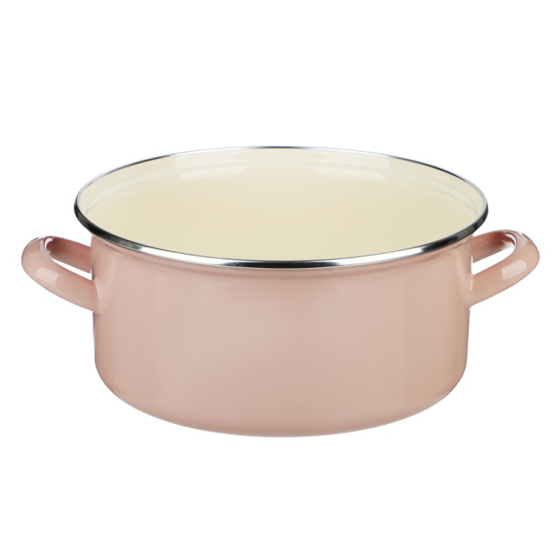 Кастрюля эмалированная BY COLLECTION 24см, 4,7л, индукция, бежевый 894-514