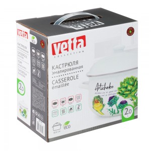 Кастрюля эмалированная, 18см, 2,0л, индукция VETTA Артишок 894-525