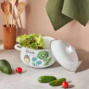 Кастрюля эмалированная, 22см, 3,6л, индукция VETTA Артишок 894-526
