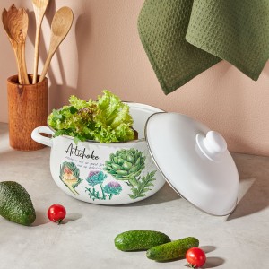 Кастрюля эмалированная, 24см, 5,0л, индукция VETTA Артишок 894-527