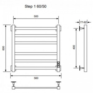 Полотенцесушитель STEP I 60/50 (У) электрический (хром)