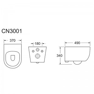 Унитаз подвесной Play Rimless, с крепежом, с сиденьем-крышкой с микролифтом CN3001