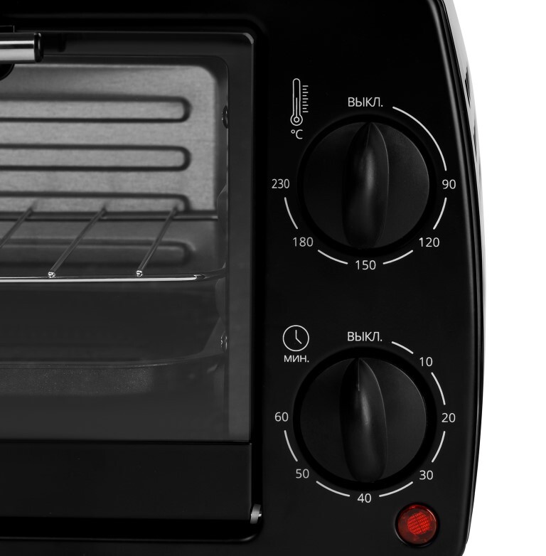 Мини-печь Galaxy LINE GL 2626 ЧЕРНЫЙ (1000Вт, объем 10л, таймер на 60 минут, индикатор работы)