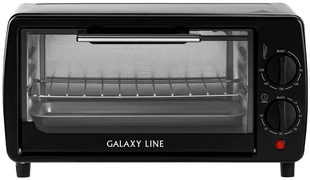 Мини-печь Galaxy LINE GL 2625 ЧЕРНЫЙ (1000Вт, объем 8л, таймер на 60 минут, индикатор работы)