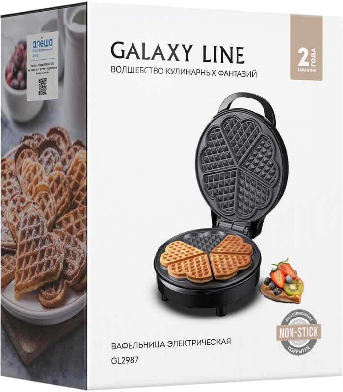 Вафельница электрическая Galaxy LINE GL 2987 (бельгийские или венские вафли)