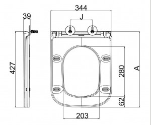 Сиденье ДП для подвесного унитаза К53 с доводчиком