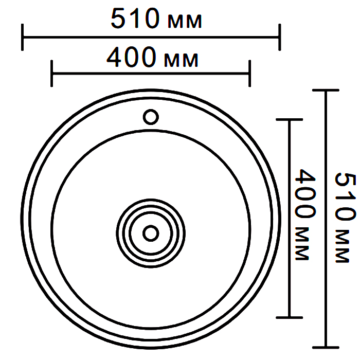 Мойка 510мм 0,6мм нерж.сталь глянец LEDEME L85151-6