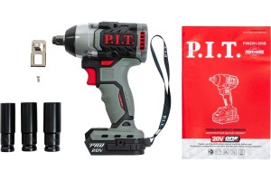 Гайковерт аккумуляторный ударный P.I.T.PIW20H-300B SOLO (б/щ, 20В, 300Нм,квадрат 1/2")