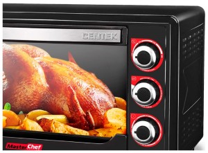 Жарочный шкаф Centek CT-1530-36 BLACK PROMO  1600Вт, 1 противень, таймер 90мин, 4 реж., max 320