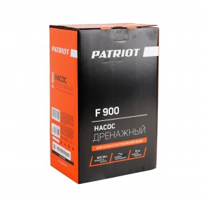 Насос дренажный PATRIOT F 900 (д/гряз.воды,пласт,0,9кВт,14000л/час,H-10м,допус.Ø-35мм.тверд.част.)