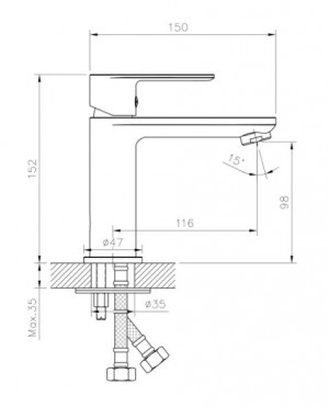Смеситель д/умывальника Broads шар., латунь GOLDEN FOX 10010