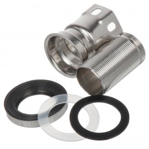 Смеситель д/кухни ДЮНА с высоким силиконовым изливом, нерж.сталь, белый Антей 511519