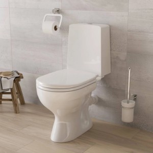 Унитаз-компакт "W 102" GESSO кос.выпуск, ниж.подвод, 1 уров. арматура, сид. полипропилен