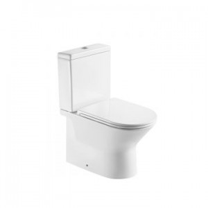 Унитаз-компакт, безободковый, сиденье тонкое ДП, удлин. патрубок, крепления, арматура, гориз. A2802