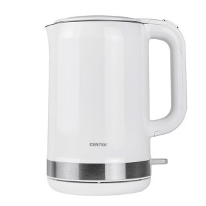 Чайник Centek CT-1010 (белый) 1,5л, 2200Вт, двойные стенки, бесшовная колба, эффект термоса