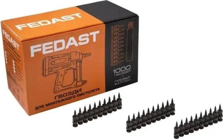 Гвозди 2,7*16мм кованые с ребрами жесткости Bullet Point (1000шт/уп + газ.баллон) FEDAST FD2716RBPFC