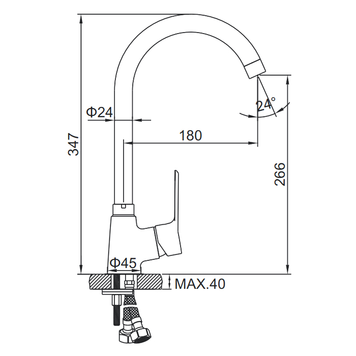 Смеситель для кухни высокий LEDEME L4061