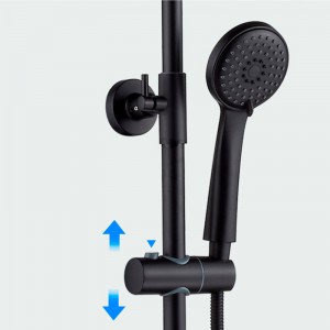 Душевая система со смесителем и тропическим душем Черный LEDEME L2480B