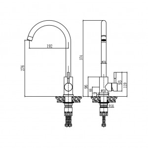 Смеситель д/кухни Булат шар. с высоким изливом нерж.сталь цвет бежевый АНТЕЙ 511512 $