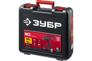 Дрель-шуруповерт Зубр ДШ-М3-500-2 К (500Вт,1800 об/мин, кейс)
