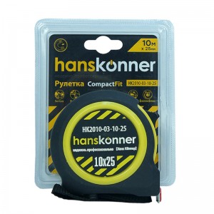 Рулетка 10м*25мм магнит Hanskonner HK2010-03-10-25