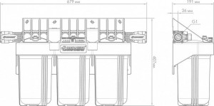 Корпус для картриджного фильтра Джилекс 1 М 10" Т3 (система) 9058