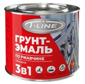 Грунт-эмаль T-line по ржавчине 3в1 шоколадная 5кг