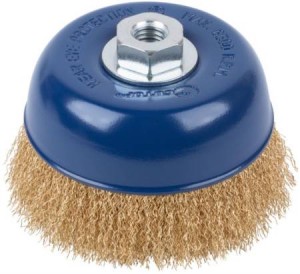 Корщетка для УШМ 125мм чашка, мягкая, латунь Cutop Profi 82-519