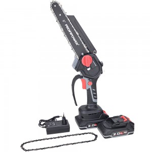Пила цепная акк бесщет. ProfiPower MKGSH-18V (Li-on, 2*2Ач, 8", 20см, 1/4", 45зв.) E0216