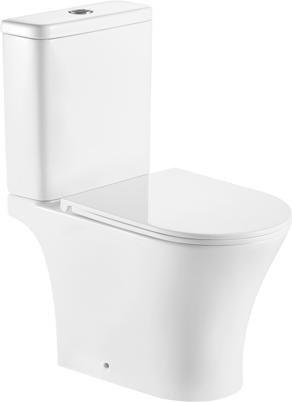 Унитаз-компакт А2801 безободковый тонкое сиденье ДП c бочком EG040038