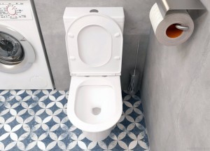 Унитаз-компакт А2801 безободковый тонкое сиденье ДП c бочком EG040038