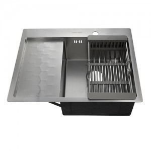 Мойка FABIA PROFI врезная 63*50см, ПРАВАЯ, толщ. 3,0*0,8мм, глуб. 200мм, сифон с перел.,корз