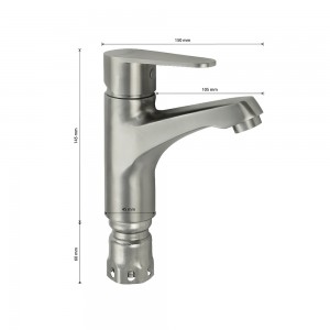 Смеситель для раковины, литой корпус, нерж.сталь 304 MAGNUS 9246