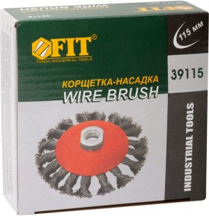 Корщетка для УШМ 115мм коническая, витая FIT 39115
