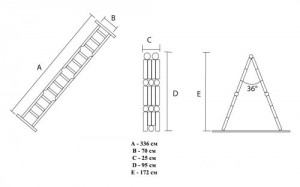 Лестница-трансформер 4*3 (h=3,64) MAWIPRO ЛТ-403