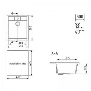 Мойка Ulgran U-406-302 квадратная, 450*500мм песочная