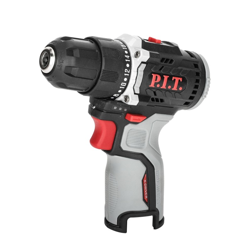 Дрель аккумуляторная P.I.T. PBM12K-10B/1 X-DRIVER (б/щ, 12В,35Нм,патр10мм,2ск,АКБ 1,5Ач,ЗУ,кор)