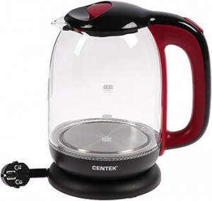 Чайник Centek CT-0034 Black  стекло 1,8л, 2200Вт
