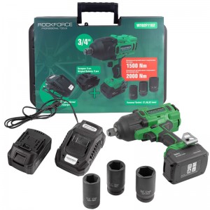 Гайковерт аккумуляторный ударный ROCKFORCE RF-WT02F1162 (20В,5Ач,1500Нм,3/4''+головоки 27-32мм)