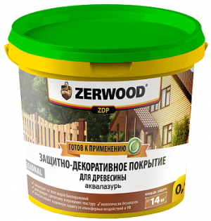 Защитно-декоративное покрытие АКВАЛАЗУРЬ рябина 0,9 кг ZERWOOD 6245