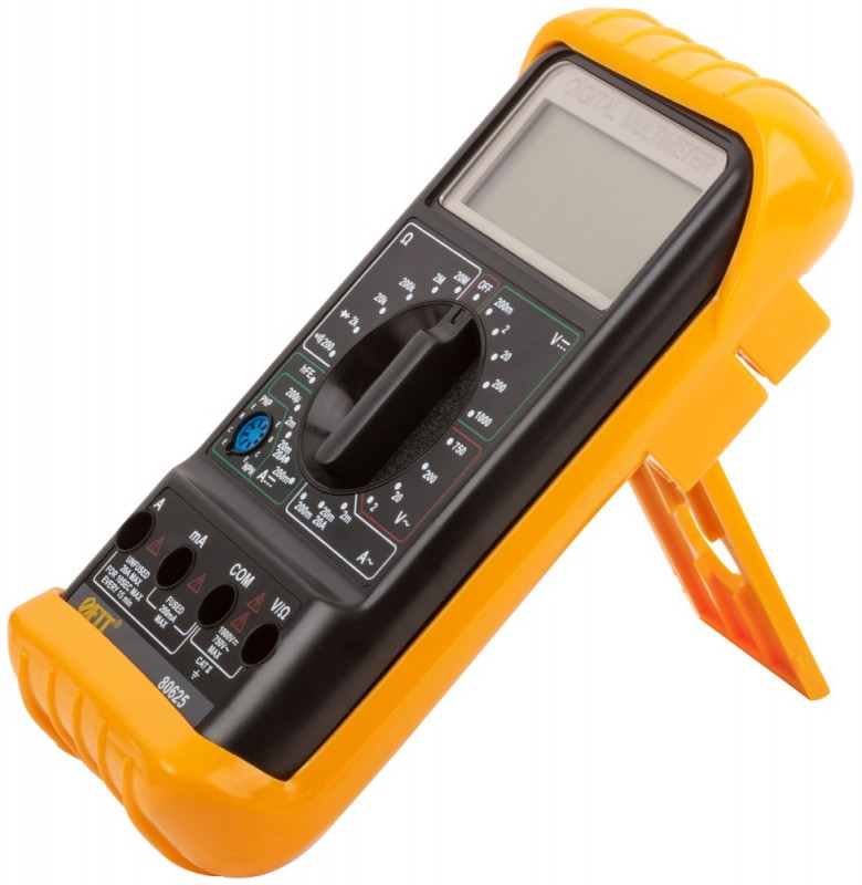 Мультиметр цифровой FIT 80625 (0,1мВ-1000В; 0,1В-750 В; 1 мкА-120А; 0,1Ом-20МОм)