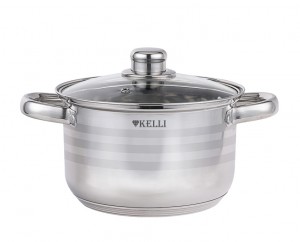 Кастрюля из нержавеющей стали 2,5л Kelli KL-4293-18