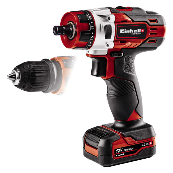Дрель аккумуляторная EINHELL TE-CD 12/1 X-Li (1*2.0 Ah) 4513592